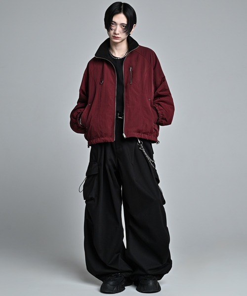 ADRER(アドラー)の「Nylon × Fleece Reversible Short Blouson / ナイロン×フリース リバーシブルショートブルゾン(ブルゾン・メンズ・ブラック/アイボリー/ブルーグリーン/ブラック系1/ワイン系1/グレー系1・XS/S/M/L)」の21枚目の写真