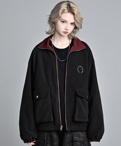 ADRER(アドラー)の「Nylon × Fleece Reversible Short Blouson / ナイロン×フリース リバーシブルショートブルゾン(ブルゾン・メンズ・ブラック/アイボリー/ブルーグリーン/ブラック系1/ワイン系1/グレー系1・XS/S/M/L)」の16枚目の写真
