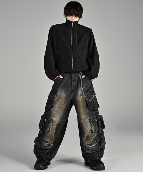 ADRER（アドラー）の「Nylon × Fleece Reversible Short Blouson / ナイロン×フリース　リバーシブルショートブルゾン（ブルゾン・メンズ・ブラック/アイボリー/ブルーグリーン・XS/S/M/L）」の7枚目の写真