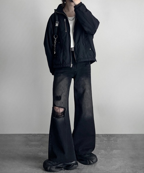 ADRER（アドラー）の「Nylon × Fleece Reversible Short Blouson / ナイロン×フリース　リバーシブルショートブルゾン（ブルゾン・メンズ・ブラック/アイボリー/ブルーグリーン・XS/S/M/L）」の17枚目の写真