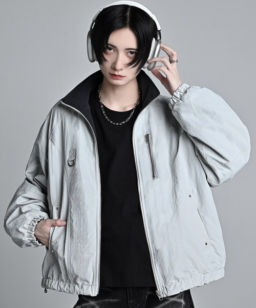 ADRER(アドラー)の「Nylon × Fleece Reversible Short Blouson / ナイロン×フリース リバーシブルショートブルゾン(ブルゾン・メンズ・ブラック/アイボリー/ブルーグリーン/ブラック系1/ワイン系1/グレー系1・XS/S/M/L)」の13枚目の写真