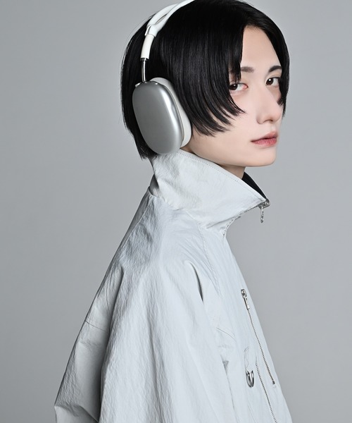 ADRER(アドラー)の「Nylon × Fleece Reversible Short Blouson / ナイロン×フリース リバーシブルショートブルゾン(ブルゾン・メンズ・ブラック/アイボリー/ブルーグリーン/ブラック系1/ワイン系1/グレー系1・XS/S/M/L)」の12枚目の写真