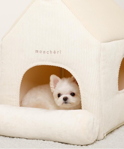 monchéri モンシェリ 小窓付きコーデュロイペットハウス 新品 セール】ナチュラル小窓付きコーデュロイペットハウス【ロール