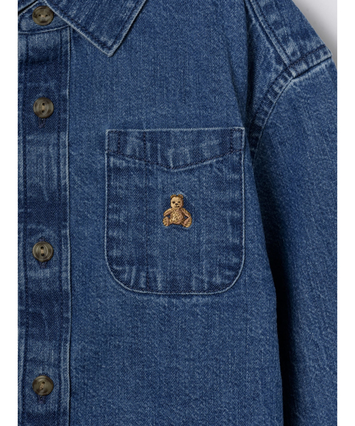GAP(ギャップ)の「デニム ビッグシャツ (幼児・ベビー)(シャツ/ブラウス・キッズ・インディゴブルー・70cm/80cm/90cm/95cm/100cm/105cm/110cm)」の3枚目の写真