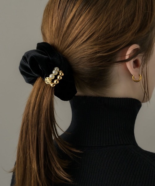 muku（ムク）の「CHOUCHOU / PEARL×BALL（シュシュ・レディース・ブラック/ブラウン・FREE）」の7枚目の写真