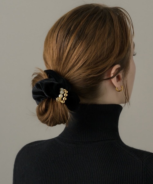 muku（ムク）の「CHOUCHOU / PEARL×BALL（シュシュ・レディース・ブラック/ブラウン・FREE）」の9枚目の写真