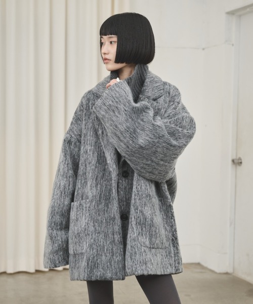 【新品未使用】bow.a ボウエー　シャギーコート Eimee Law（エイミーロウ） コート アウター ミックスシャギー配色