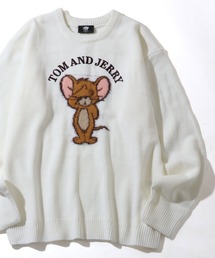 Tom＆Jerry | 【Tom & Jerry/トム & ジェリー】アートワークデザイン ループ刺繍＆シャギー ジャガードニット(ニット/セーター)