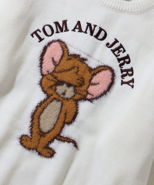 Tom＆Jerry（トムアンドジェリー）の「【Tom & Jerry/トム & ジェリー】アートワークデザイン ループ刺繍＆シャギー ジャガードニット（ニット/セーター・メンズ・オフホワイト/サックスブルー/スミクロ/ネイビー・M/L/LL）」の19枚目の写真