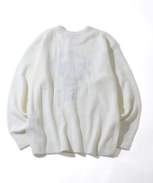 Tom＆Jerry（トムアンドジェリー）の「【Tom & Jerry/トム & ジェリー】アートワークデザイン ループ刺繍＆シャギー ジャガードニット（ニット/セーター・メンズ・オフホワイト/サックスブルー/スミクロ/ネイビー・M/L/LL）」の9枚目の写真