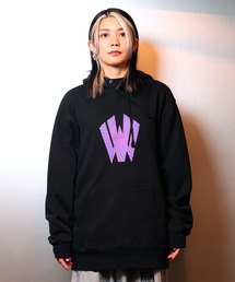 Warp logo pull over hoodie