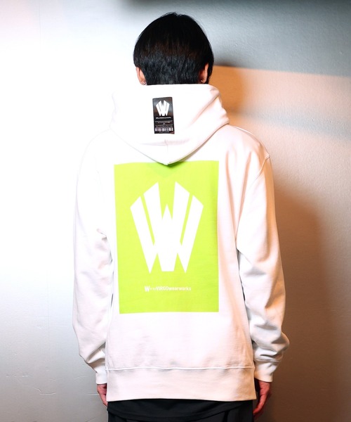 [W] by VIRGOwearworks（ダブリューバイヴァルゴウェアーワークス）の「Warp logo pull over hoodie（パーカー・メンズ・ホワイト/ブラック/グレー・MEDIUM/LARGE/X-LARGE）」の6枚目の写真