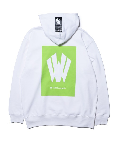[W] by VIRGOwearworks（ダブリューバイヴァルゴウェアーワークス）の「Warp logo pull over hoodie（パーカー・メンズ・ホワイト/ブラック/グレー・MEDIUM/LARGE/X-LARGE）」の13枚目の写真