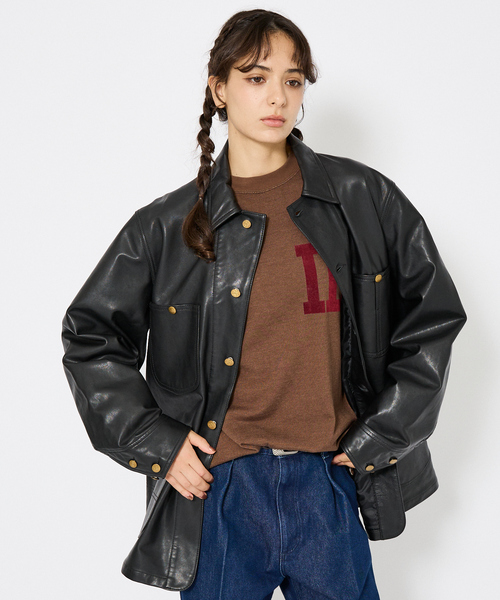 Lee(リー)の「【LEE/リー】LOCO JACKET レザー カバーオール ジャケット / ユニセックス ワークジャケット(カバーオール・メンズ・ブラック・44/42/40)」の19枚目の写真