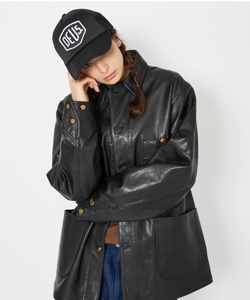 Lee(リー)の「【LEE/リー】LOCO JACKET レザー カバーオール ジャケット / ユニセックス ワークジャケット(カバーオール・メンズ・ブラック・44/42/40)」の12枚目の写真