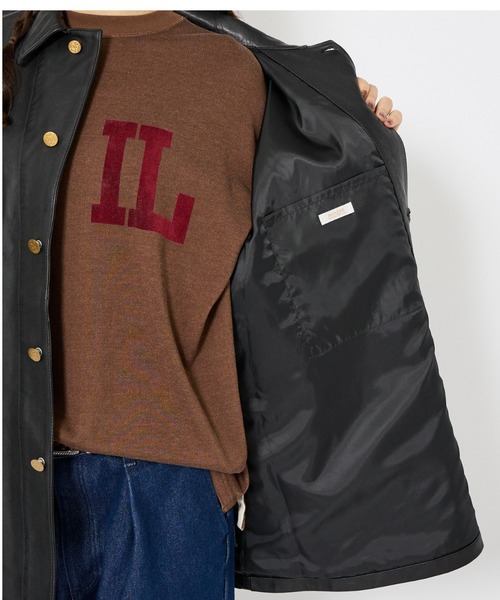 Lee(リー)の「【LEE/リー】LOCO JACKET レザー カバーオール ジャケット / ユニセックス ワークジャケット(カバーオール・メンズ・ブラック・44/42/40)」の17枚目の写真