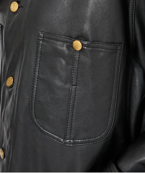 Lee(リー)の「【LEE/リー】LOCO JACKET レザー カバーオール ジャケット / ユニセックス ワークジャケット(カバーオール・メンズ・ブラック・44/42/40)」の11枚目の写真