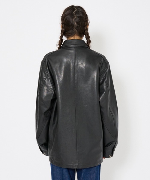 Lee(リー)の「【LEE/リー】LOCO JACKET レザー カバーオール ジャケット / ユニセックス ワークジャケット(カバーオール・メンズ・ブラック・44/42/40)」の16枚目の写真