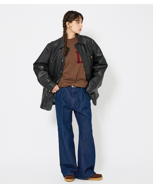 Lee(リー)の「【LEE/リー】LOCO JACKET レザー カバーオール ジャケット / ユニセックス ワークジャケット(カバーオール・メンズ・ブラック・44/42/40)」の2枚目の写真