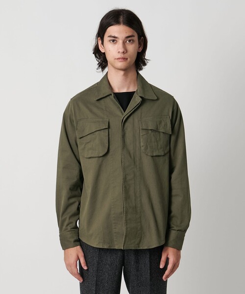 GUY ROVER（ギローバー）の「＜GUY ROVER＞2ポケット ファーティングシャツ（シャツ/ブラウス・メンズ・オリーブ・L/M/S）」の4枚目の写真