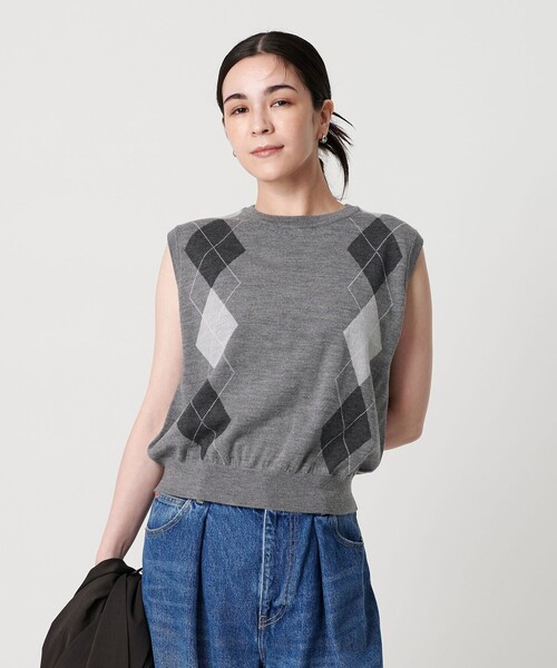 BEAUTY&YOUTH UNITED ARROWS（ビューティーアンドユースユナイテッドアローズ）の「ウール アーガイル&ソリッドベスト（ベスト・レディース・ダークブラウン/オリーブ/ダークグレー・FREE）」の15枚目の写真