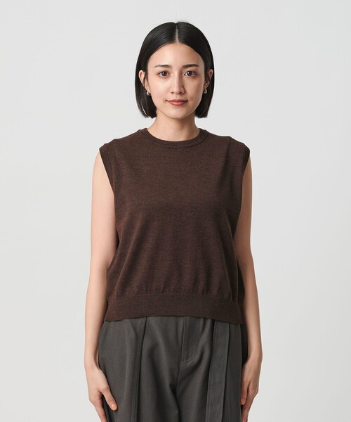 BEAUTY&YOUTH UNITED ARROWS（ビューティーアンドユースユナイテッドアローズ）の「ウール アーガイル&ソリッドベスト（ベスト・レディース・ダークブラウン/オリーブ/ダークグレー・FREE）」の4枚目の写真