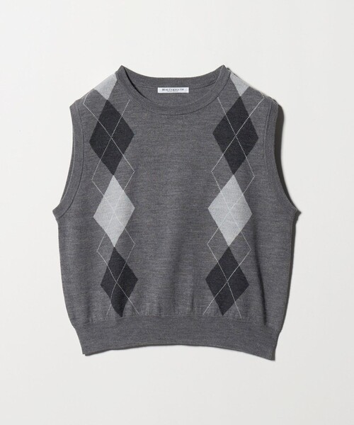 BEAUTY&YOUTH UNITED ARROWS（ビューティーアンドユースユナイテッドアローズ）の「ウール アーガイル&ソリッドベスト（ベスト・レディース・ダークブラウン/オリーブ/ダークグレー・FREE）」の6枚目の写真
