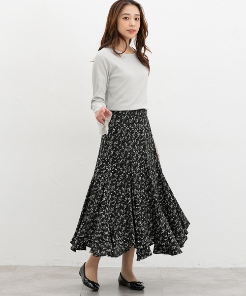 Honeys（ハニーズ）の「袖口レース使いトップス（Tシャツ/カットソー・レディース・ブラック/アイボリー/ホワイト×ブラック/グレイッシュベージュ/ブラック×ベージュ/サックスブルー系・LL/3L/S/M/L）」の15枚目の写真