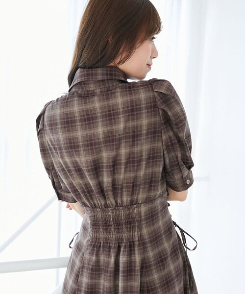 MAJESTIC LEGON（マジェスティックレゴン）の「サイドレースアップシャツワンピース（シャツワンピース・レディース・ブラック/ブラック系その他2/ブラウン系その他2・SMALL/MEDIUM/X-SMALL）」の9枚目の写真