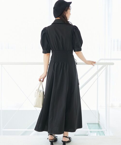 MAJESTIC LEGON（マジェスティックレゴン）の「サイドレースアップシャツワンピース（シャツワンピース・レディース・ブラック/ブラック系その他2/ブラウン系その他2・SMALL/MEDIUM/X-SMALL）」の14枚目の写真