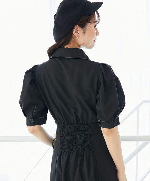 MAJESTIC LEGON（マジェスティックレゴン）の「サイドレースアップシャツワンピース（シャツワンピース・レディース・ブラック/ブラック系その他2/ブラウン系その他2・SMALL/MEDIUM/X-SMALL）」の17枚目の写真