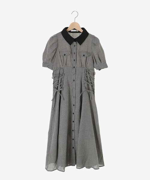 MAJESTIC LEGON（マジェスティックレゴン）の「サイドレースアップシャツワンピース（シャツワンピース・レディース・ブラック/ブラック系その他2/ブラウン系その他2・SMALL/MEDIUM/X-SMALL）」の21枚目の写真