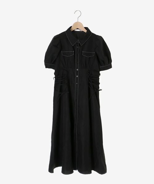MAJESTIC LEGON（マジェスティックレゴン）の「サイドレースアップシャツワンピース（シャツワンピース・レディース・ブラック/ブラック系その他2/ブラウン系その他2・SMALL/MEDIUM/X-SMALL）」の22枚目の写真
