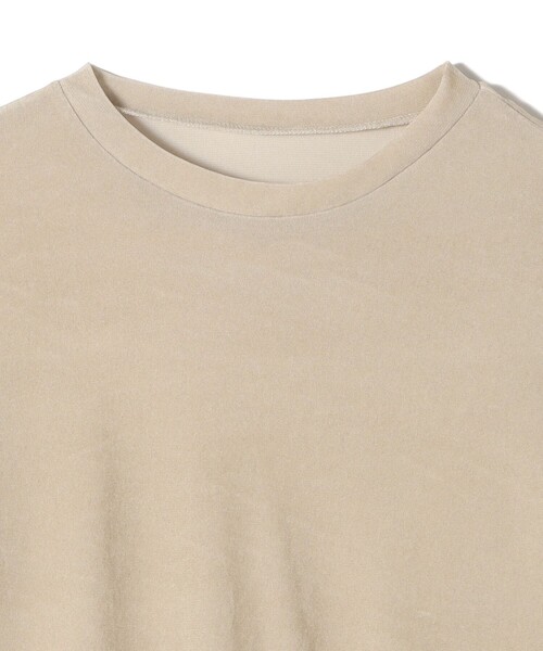 SHIPS Colors(シップス カラーズ)の「SHIPS Colors:〈手洗い可能〉フロッキー メッシュ 5分袖 トップス(Tシャツ/カットソー・レディース・ブラック/ベージュ/ブラウン・ONE SIZE)」の6枚目の写真