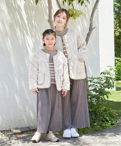 ikka（イッカ）の「【親子コーデ】スエード風プリーツパンツ（120~160cm）（その他パンツ・キッズ・オフホワイト/モカ・120/130/140/150/160）」の18枚目の写真