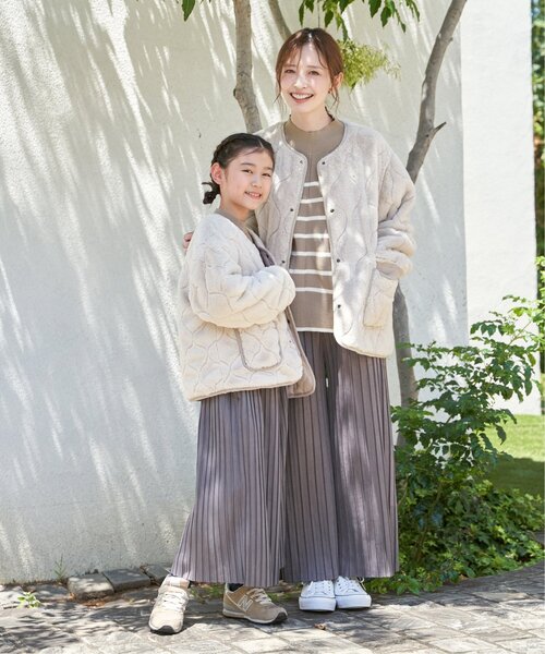 ikka（イッカ）の「【親子コーデ】スエード風プリーツパンツ（120~160cm）（その他パンツ・キッズ・オフホワイト/モカ・120/130/140/150/160）」の16枚目の写真