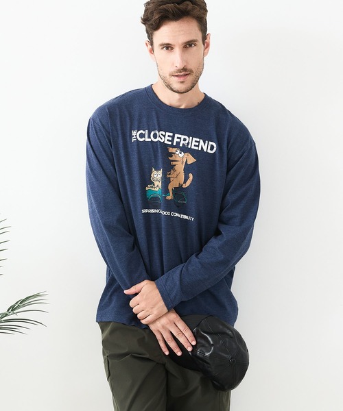 LB/S (エルビーエス)の「【汗染みの目立ちにくいTシャツ ZEROSTAIN/ゼロステイン】カートゥーン ヴィンテージ風プリント ビッグシルエット ロンT 防汚 UVカット(Tシャツ/カットソー・メンズ・ブラック系その他2/ベージュ系その他/ブルー系その他/ホワイト系その他2・LARGE/MEDIUM/X-LARGE)」の4枚目の写真