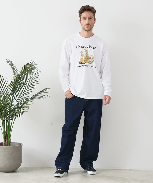 LB/S (エルビーエス)の「【汗染みの目立ちにくいTシャツ ZEROSTAIN/ゼロステイン】カートゥーン ヴィンテージ風プリント ビッグシルエット ロンT 防汚 UVカット(Tシャツ/カットソー・メンズ・ブラック系その他2/ベージュ系その他/ブルー系その他/ホワイト系その他2・LARGE/MEDIUM/X-LARGE)」の5枚目の写真