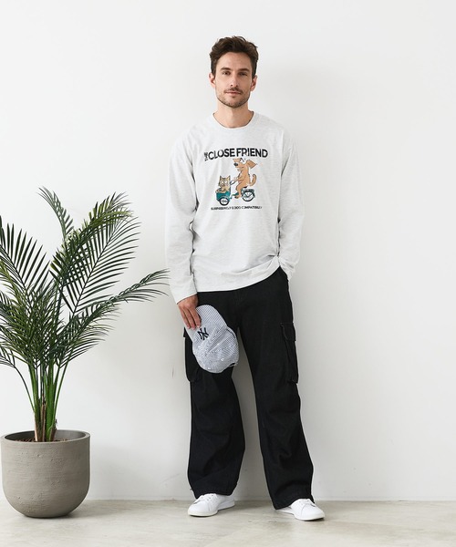 LB/S (エルビーエス)の「【汗染みの目立ちにくいTシャツ ZEROSTAIN/ゼロステイン】カートゥーン ヴィンテージ風プリント ビッグシルエット ロンT 防汚 UVカット(Tシャツ/カットソー・メンズ・ブラック系その他2/ベージュ系その他/ブルー系その他/ホワイト系その他2・LARGE/MEDIUM/X-LARGE)」の13枚目の写真