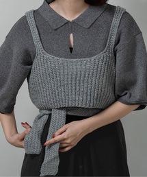 lawgy | chunky like set knit bustier / チャンキーライクセットニットビスチェ(その他トップス)