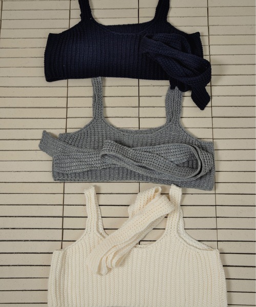 lawgy（ラウジー）の「chunky like set knit bustier / チャンキーライクセットニットビスチェ（その他トップス・レディース・グレー/ブラック系その他/アイボリー・FREE）」の11枚目の写真