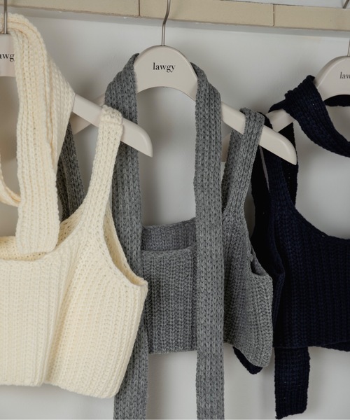 lawgy（ラウジー）の「chunky like set knit bustier / チャンキーライクセットニットビスチェ（その他トップス・レディース・グレー/ブラック系その他/アイボリー・FREE）」の10枚目の写真