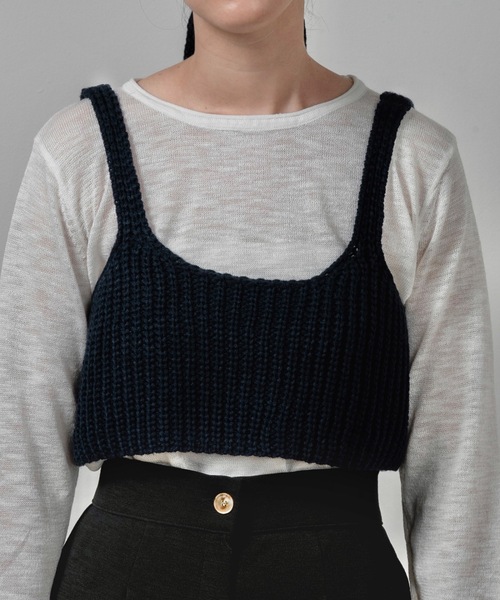 lawgy（ラウジー）の「chunky like set knit bustier / チャンキーライクセットニットビスチェ（その他トップス・レディース・グレー/ブラック系その他/アイボリー・FREE）」の9枚目の写真