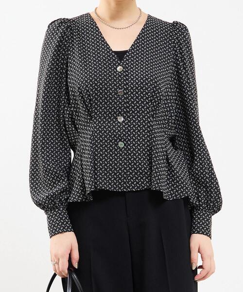 SOFFITTO（ソフィット）の「Vネックウエストタックブラウス（シャツ/ブラウス・レディース・ブラック系その他/グリーン系その他・FREE）」の2枚目の写真