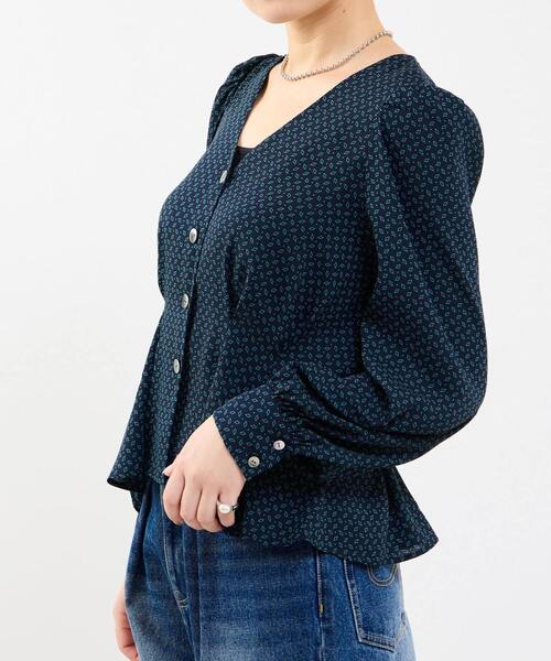 SOFFITTO（ソフィット）の「Vネックウエストタックブラウス（シャツ/ブラウス・レディース・ブラック系その他/グリーン系その他・FREE）」の5枚目の写真