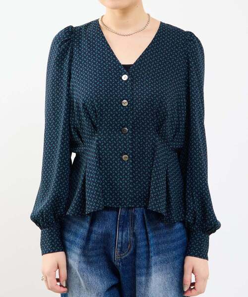 SOFFITTO（ソフィット）の「Vネックウエストタックブラウス（シャツ/ブラウス・レディース・ブラック系その他/グリーン系その他・FREE）」の13枚目の写真