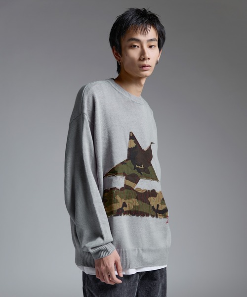 MSG（エムエスジー）の「Buyer's Select/Y2Kスターパッチニット【UNISEX】（ニット/セーター・メンズ・チャコール/ブラック/グレー・M/L）」の17枚目の写真
