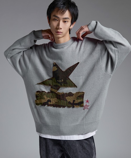 MSG（エムエスジー）の「Buyer's Select/Y2Kスターパッチニット【UNISEX】（ニット/セーター・メンズ・チャコール/ブラック/グレー・M/L）」の18枚目の写真