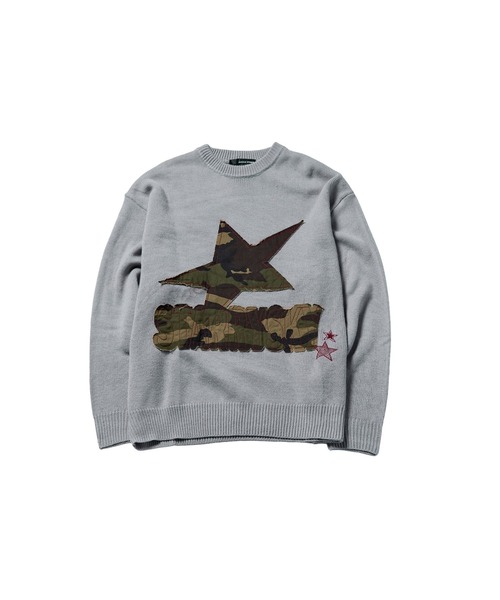 MSG（エムエスジー）の「Buyer's Select/Y2Kスターパッチニット【UNISEX】（ニット/セーター・メンズ・チャコール/ブラック/グレー・M/L）」の4枚目の写真