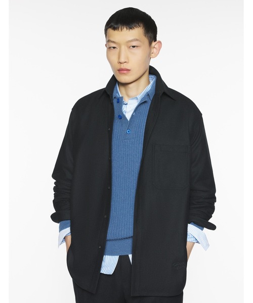 Maison Kitsune（メゾンキツネ）の「MAISON KITSUNE HANDWRITING OVERSIZED SHIRT（シャツ/ブラウス・メンズ・ブラック・L/M/S）」の4枚目の写真